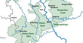 Übersichtskarte der Rheinischen Naturparke.